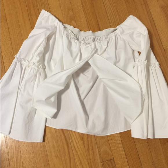 Zara White off shoulder crop top - Picture 3 of 4